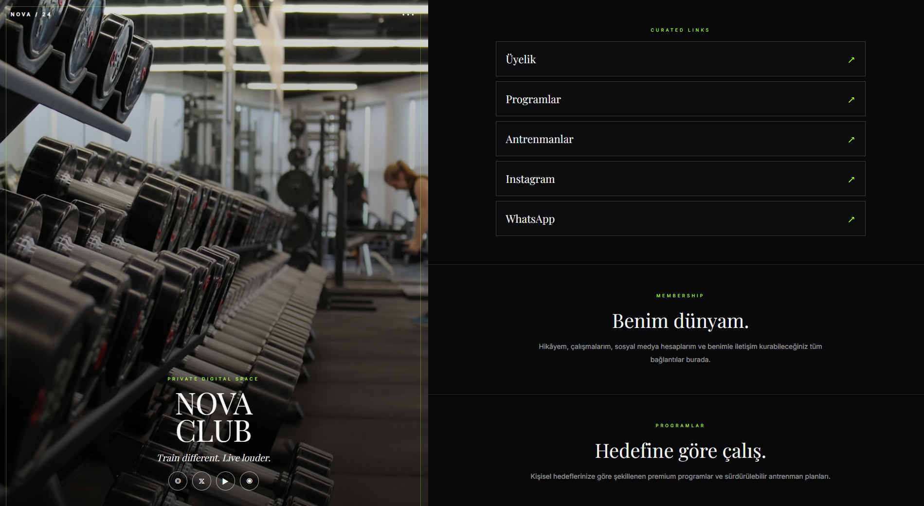 Fitness Web Sitesi - Biolink