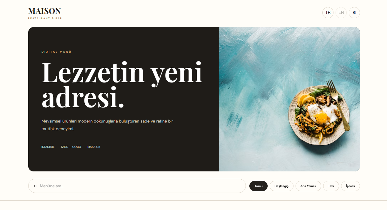 Qr Menü Web Sitesi