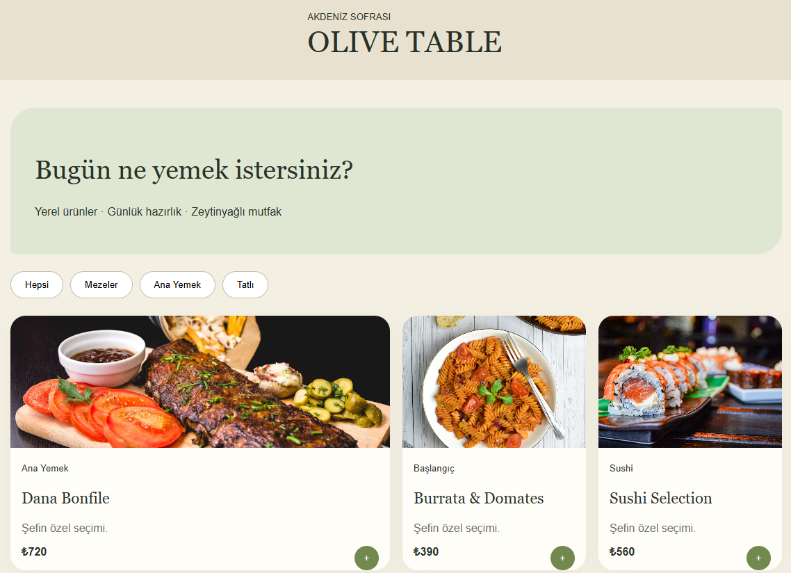 Qr Menü Web Sitesi